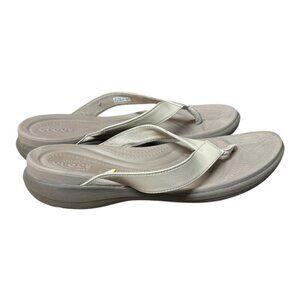 Crocs Sandals Women's Size 11 Capri V Summer Vacation Gray Brown‎